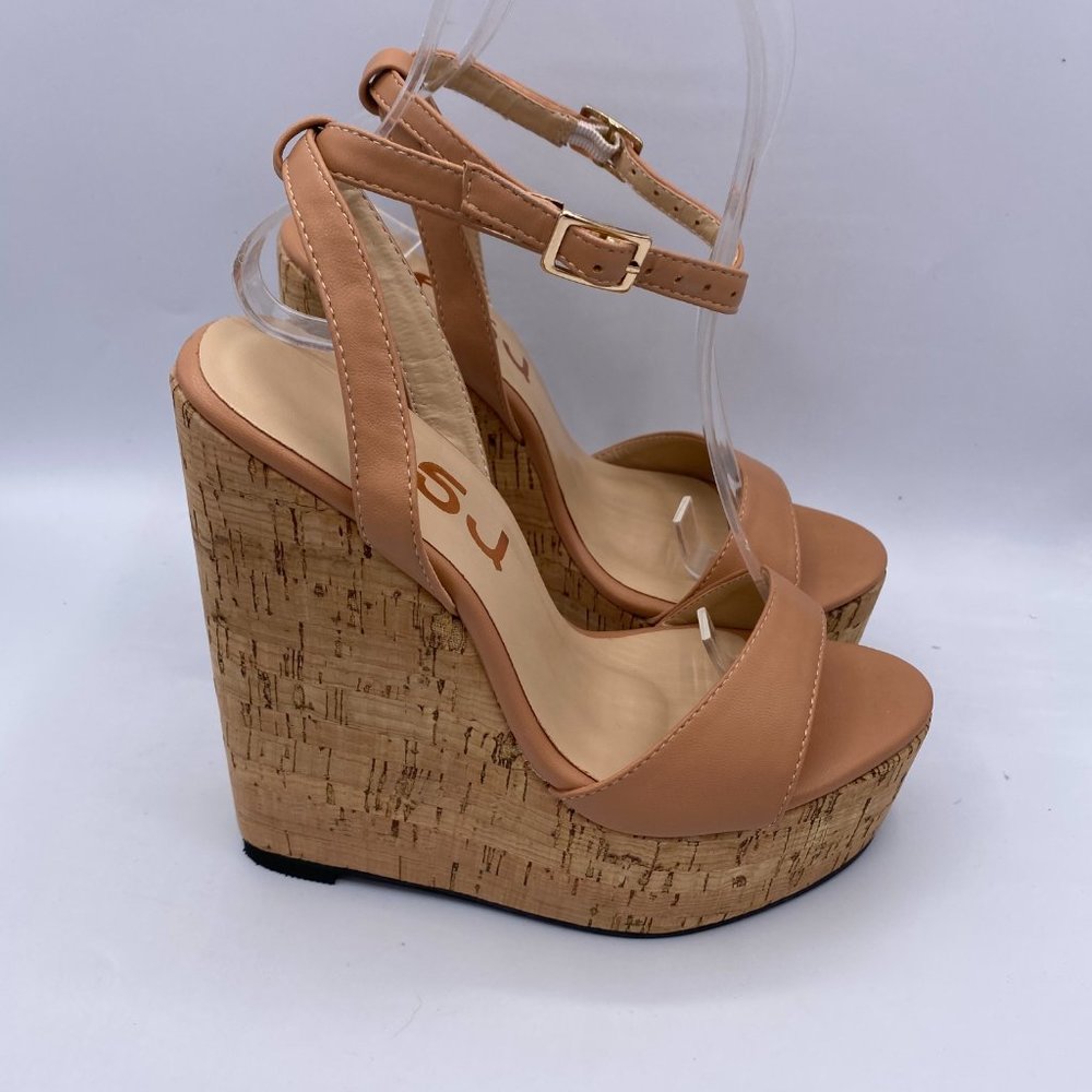 Women Open Toe High Heel Wedge Sandals Ankle Strap